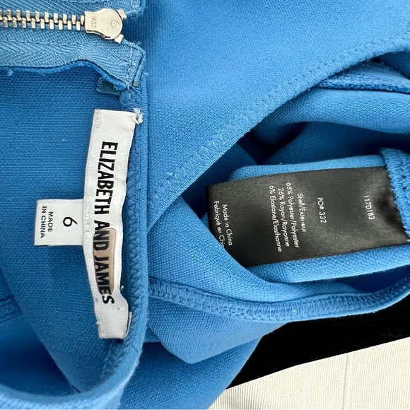 Elizabeth And James Sleeveless Asymmetrical Tiered Mini Skater Dress Blue Size 6 - Picture 8 of 9